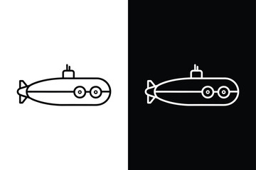 Stylish Submarine Vector. Simple Line Art Mastery
