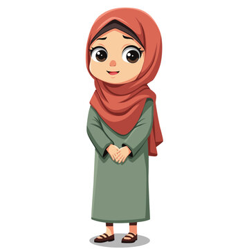 cartoon illustration cute hiab girl vector design