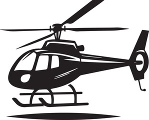 A simple helicopter silhouettes vector style with white background