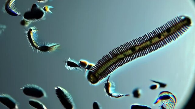 Indepth exploration and examination of diverse aquatic microorganisms and their larvae