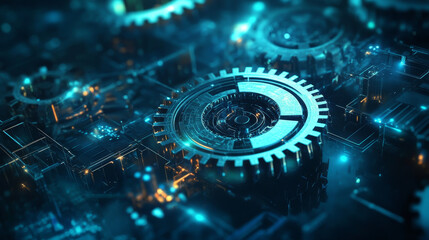 DevOps banner. Concept of development operations, communication of programmers and engineers. Vector landing page of work processes integration with isometric working woman, chart and chatbot