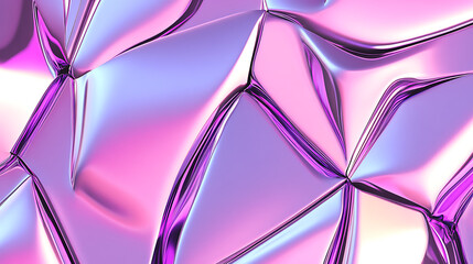 Abstract Chrome Lavender and Hot Pink Metallic Geometric Surface with Art Deco Influence and Modern Design