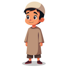 cartoon illustration muslim boy vector design