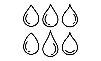 Water Drop Icon Set. Raindrop Vector Illustration