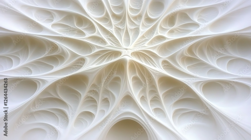 Poster abstract fractal white organic pattern design artistic composition flowing smooth and elegant