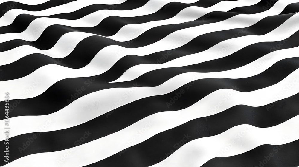 Poster Abstract Monochrome Wavy Stripes with Depth and Dimension Artistic Visual Display Background