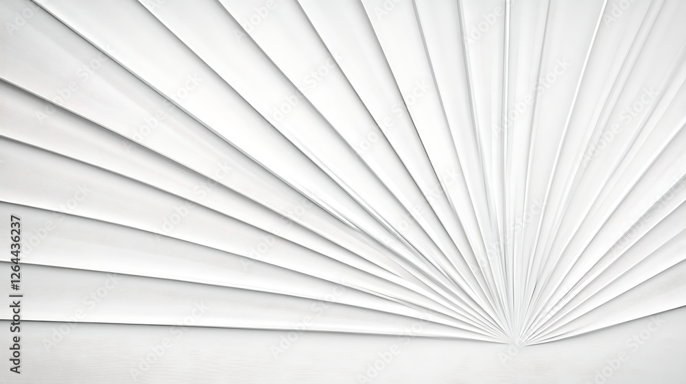 Poster abstract radiating white lines creating a striking visual texture and depth on a bright surface