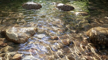 Ultra-detailed transparent seamless water ripples, soft natural reflections in a summer overlay.