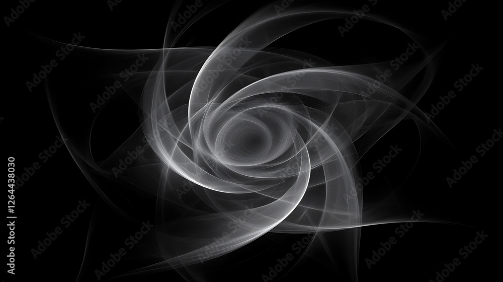 Aufkleber abstract vortex of light on black backdrop visual expression artistic swirl background