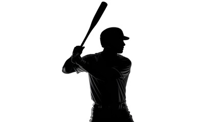 Baseball Player Catching Pose Silhouette 