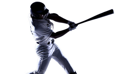 Fototapeta premium Baseball Player Catching Pose Silhouette 