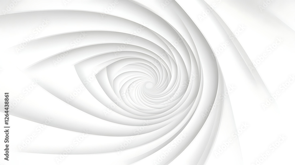 Poster abstract whirlpool of white forms infinite depth illusion visual perspective artistic design