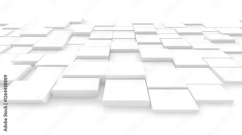 Poster abstract white block arrangement background for modern design and presentation elements 3d render