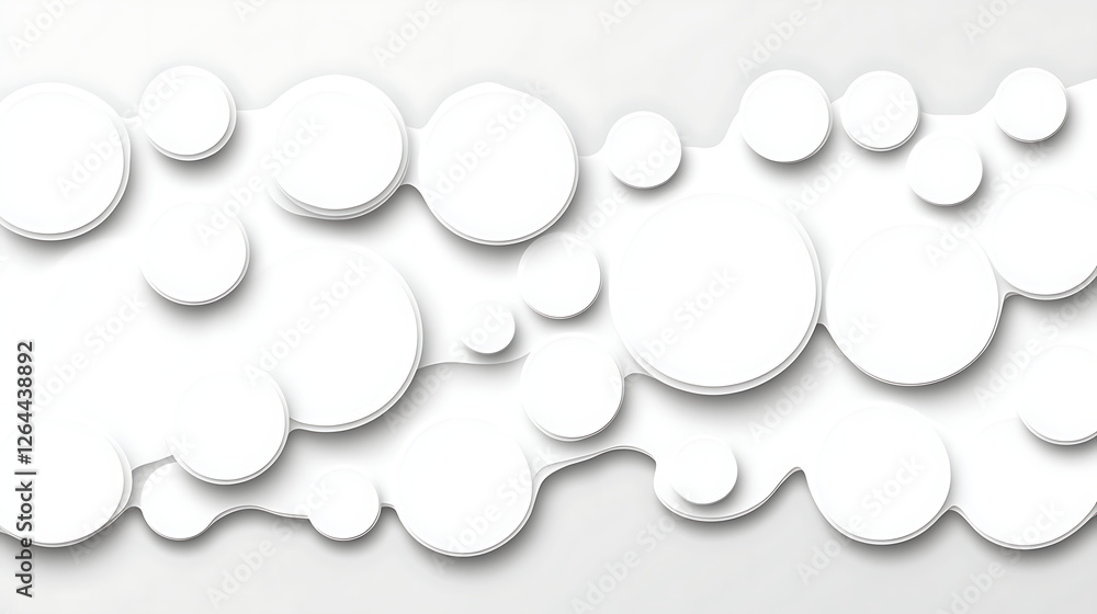 Poster abstract white circle pattern network interconnected minimalistic design presentation background