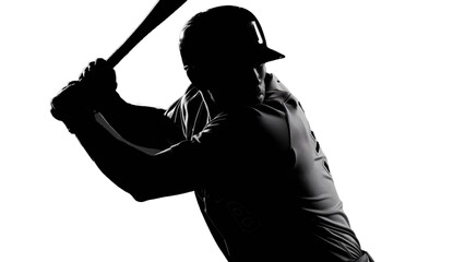 Baseball Player Catching Pose Silhouette 