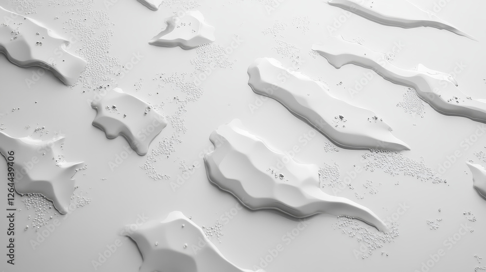 Poster condensation water drops on white horizontal background. rain droplets with light reflection abstrac