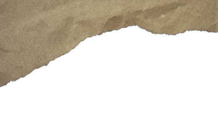 torn paper with space. Torn brown paper on a transparent background