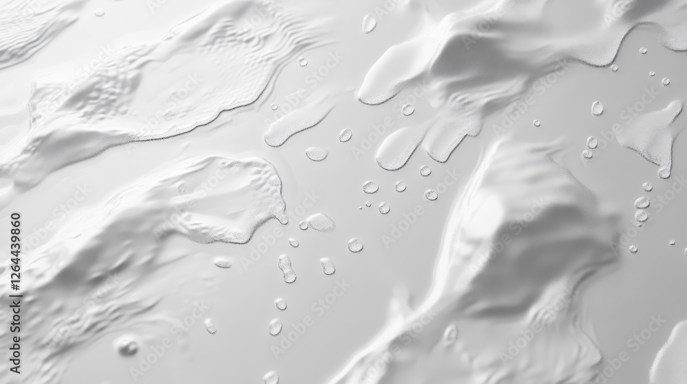Poster condensation water drops on white horizontal background. rain droplets with light reflection abstrac
