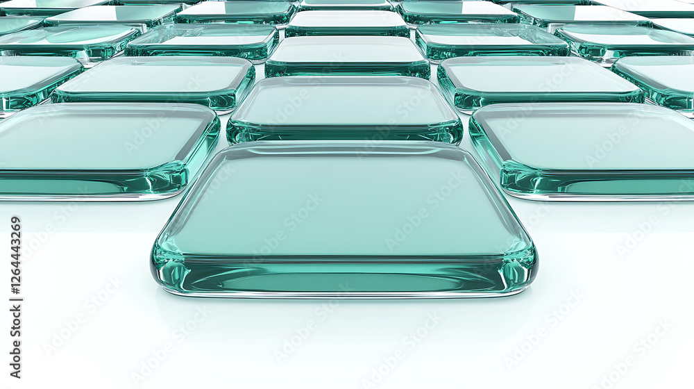 Poster aqua squares modern abstract design pattern background with glossy reflections and soft light