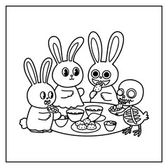 Creepy Easter Bold and Easy Coloring Book For Kids and Adults