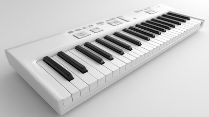 Fototapeta premium Sleek White MIDI Keyboard: A Modern Music Instrument