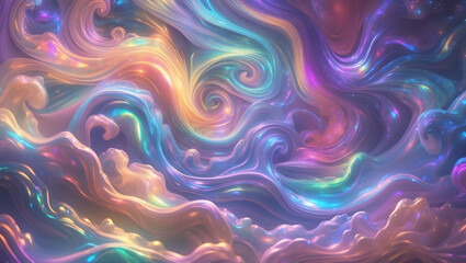 Fototapeta premium Hypnotic Iridescent Colors Swirling to Create a Magical and Mesmerizing Effect