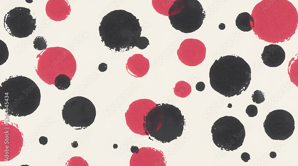 Poster artistic spheres in crimson and charcoal composition with distressed texture background visual