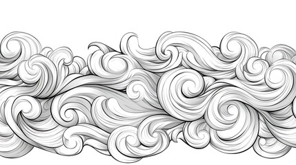 Fototapeta premium Artistic Swirls Seamless Pattern Decorative Elegant Ornament Design Creative Style Surface Wall Decor