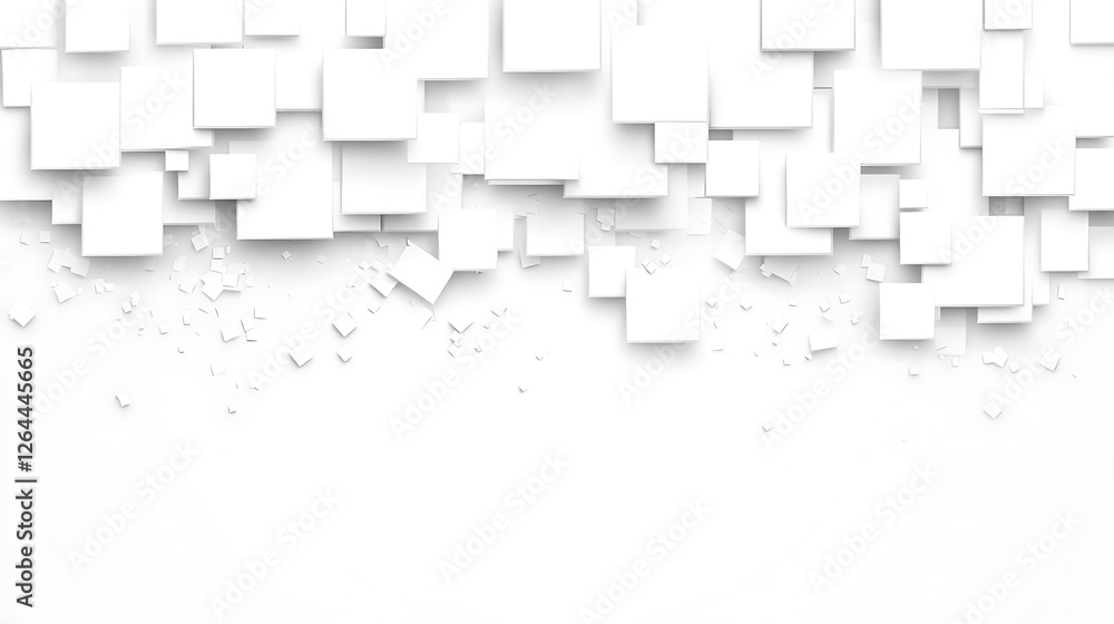 Aufkleber ascending white squares floating elegant composition simple minimalist design clean graphic resource