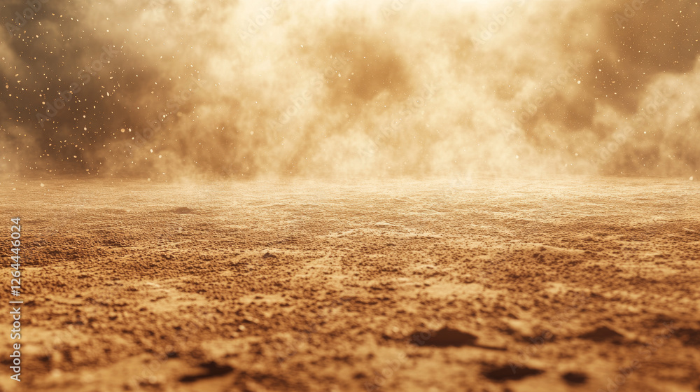 Poster sand explosion with dirt and cloud smoke vector. isolated storm effect in desert on transparent back