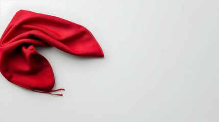 Fototapeta premium Red Fabric Draped On White Background