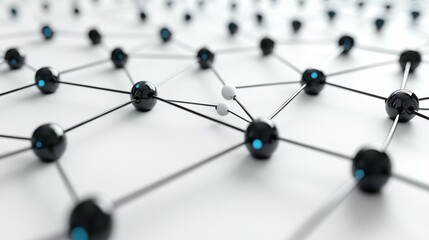 Obraz premium Abstract Network Connection: Interconnected Nodes and Global Communication