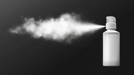 White dust spray isolated on transparent background. Vector realistic set of smoke or powder with particles splash from aerosol, stream of spraying cosmetic, fragrance or deodorant