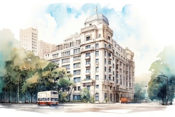Fototapeta premium Building city architecture vehicle.