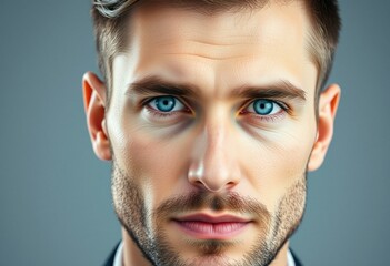 Obraz premium Portait of a glamorous man with piercing blue eyes