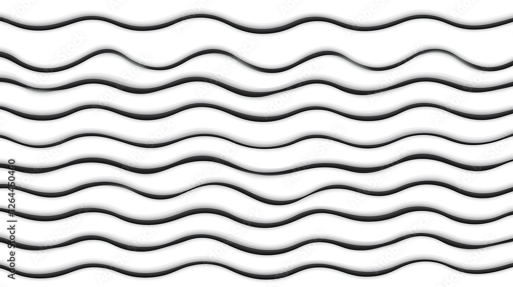 Poster black and white wavy lines pattern elegant abstract background design simple presentation template