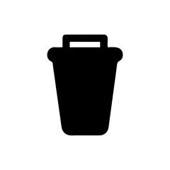 Black Trash can silhouette vector illustration on white background