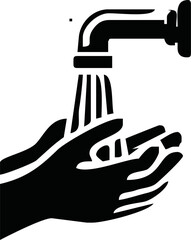 Hand wash icon vector. Clean hands icon vector. Sign and symbols on trendy design