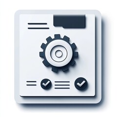 Settings icon, configuration, digital document,  tasks completed