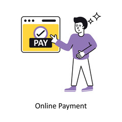 Online payment Concept vector illustration.  isolated on white Background.