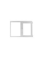 White plastic window with two panes one of which can be opened is isolated.