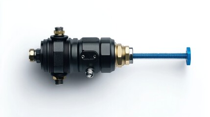 High-Resolution Image of a Black and Blue Pneumatic Device
