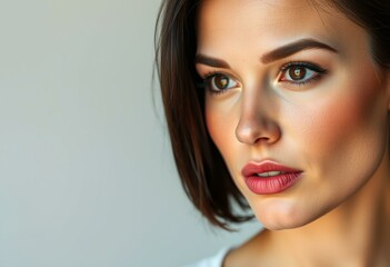 Woman with masculine features in natural light