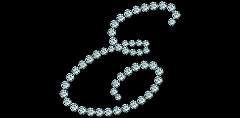 Silver Rhinestone Diamonds Alphabet Letter E Luxury Text Design Vector Illustration.	