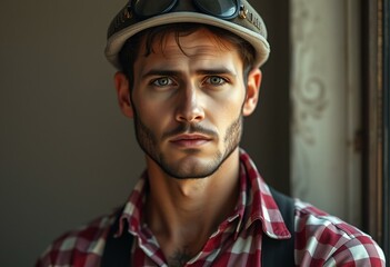 Fototapeta premium Retro style portrait of a man in natural light