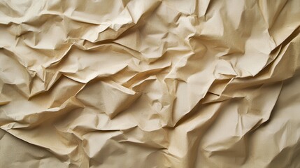 Obraz premium Crumpled beige paper texture background