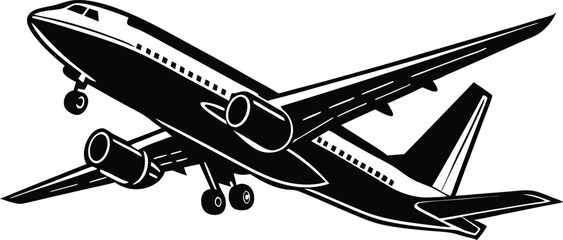 Silhouette vector of plane