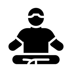 meditation pose glyph icon