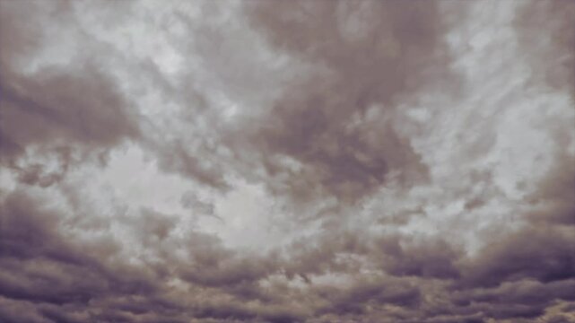 gloomy fast timelapse video with dusty yellow clouds