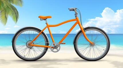 Fototapeta premium Summer Beach Cruiser Bicycle Ride Coastal Cycling Scene